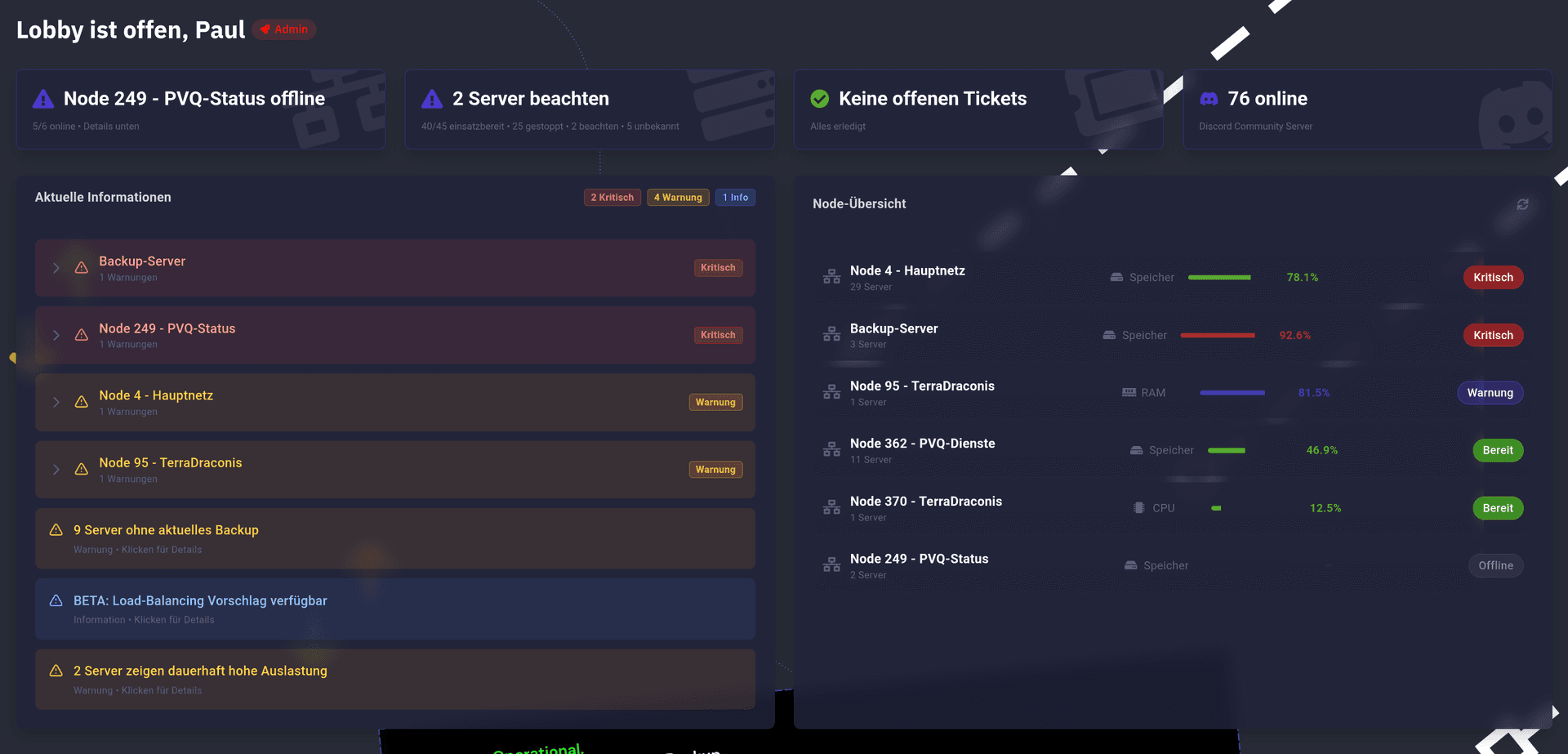 Neues Theme-System & Dashboard