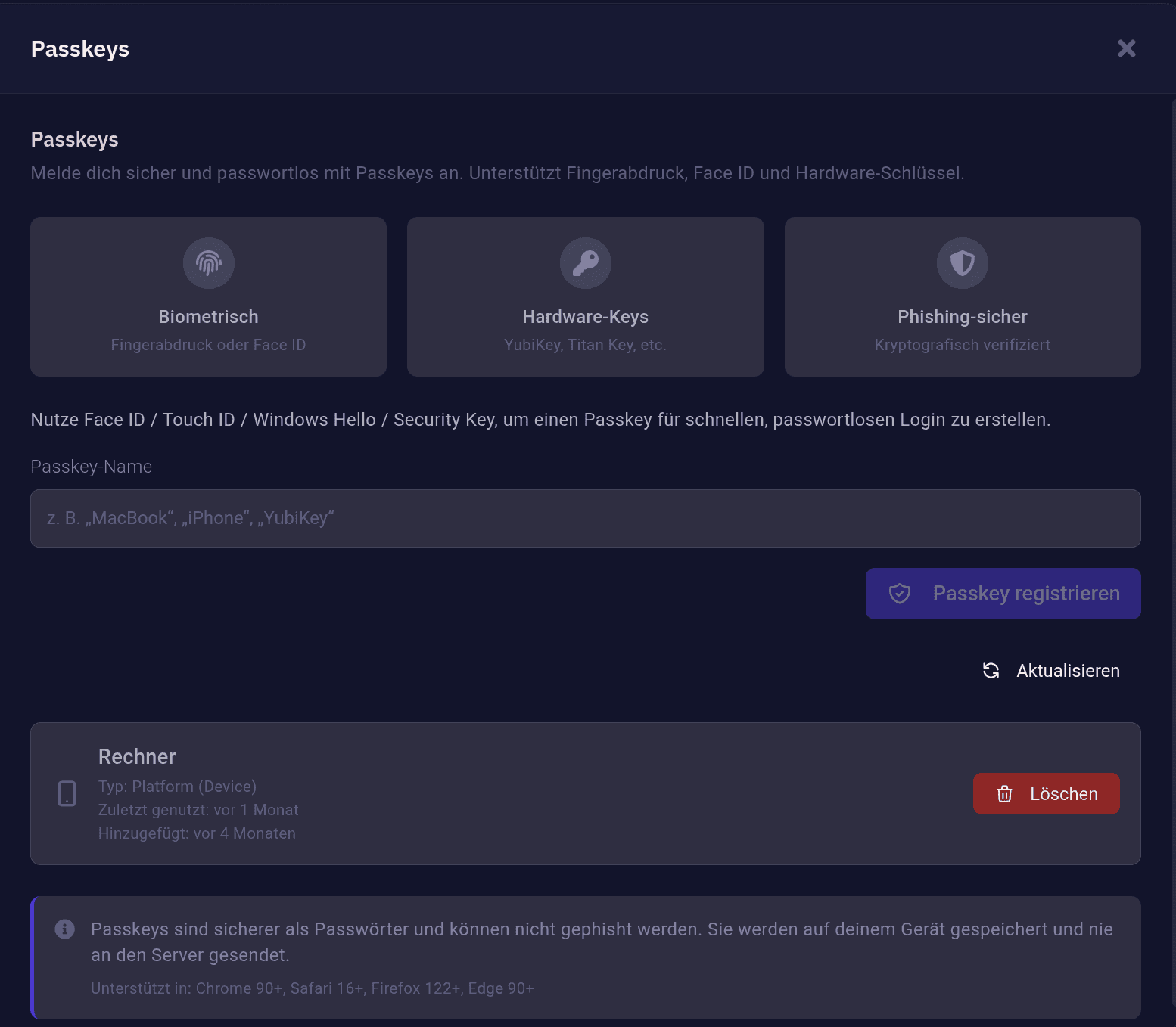 Security-Boost: Passkey-Login