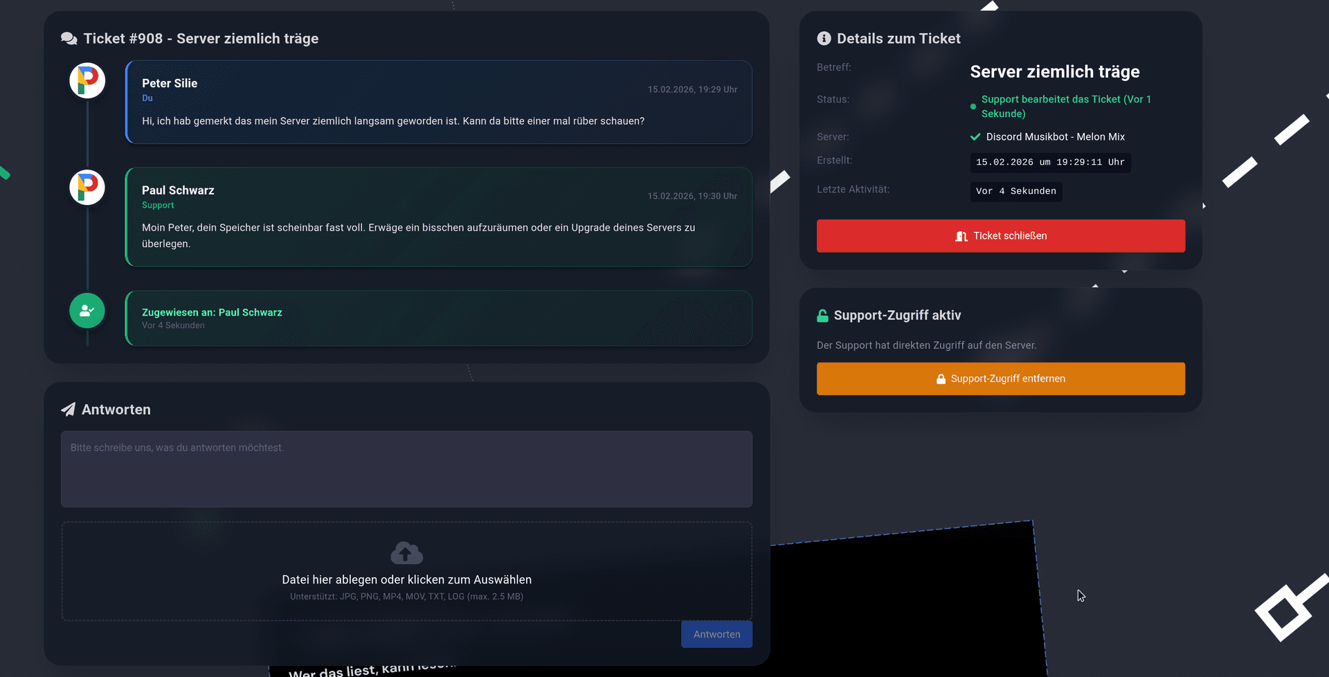 Eigener Ticket-Support