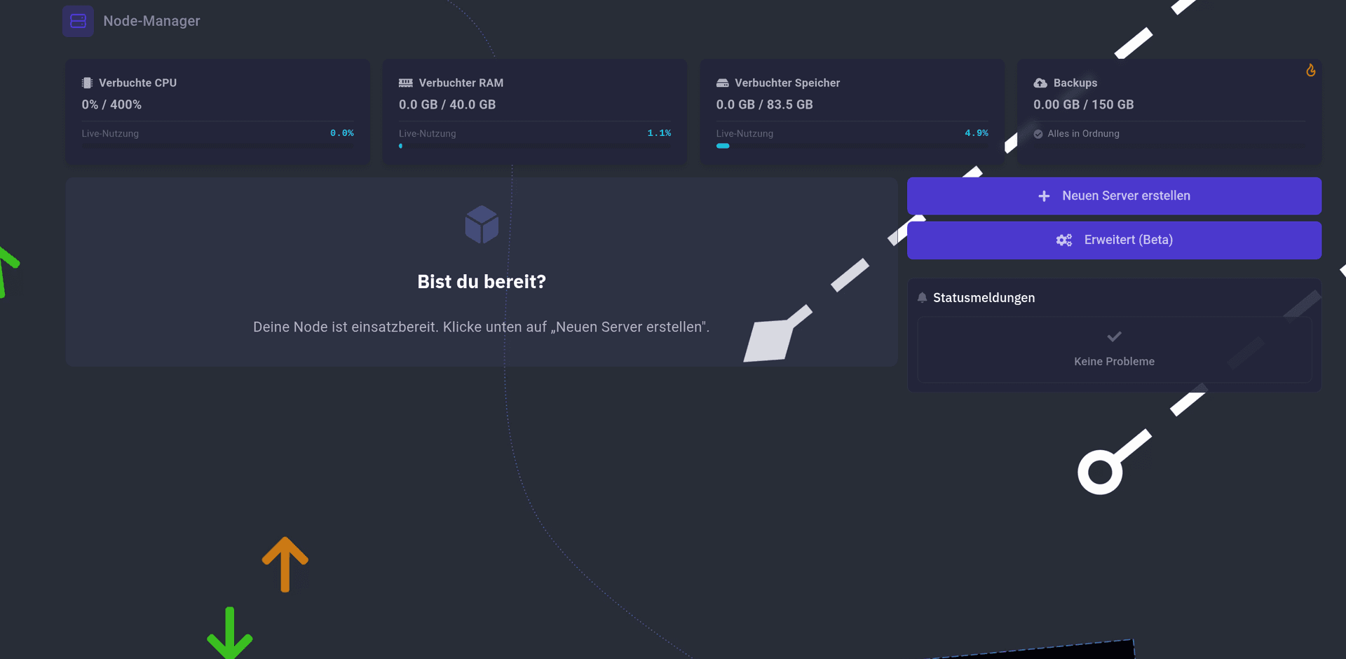 Deine neue Node im Dashboard Screenshot