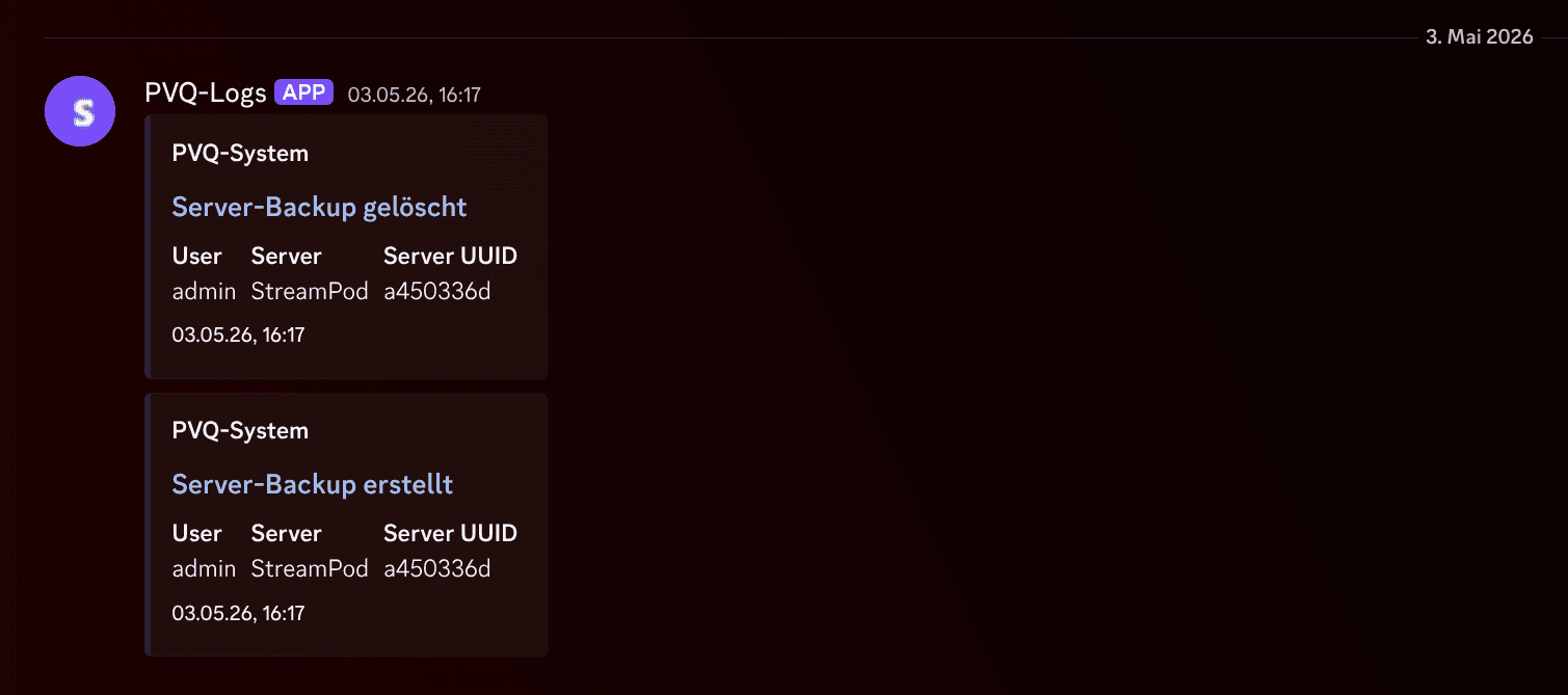 Aktivitäten per Webhook
